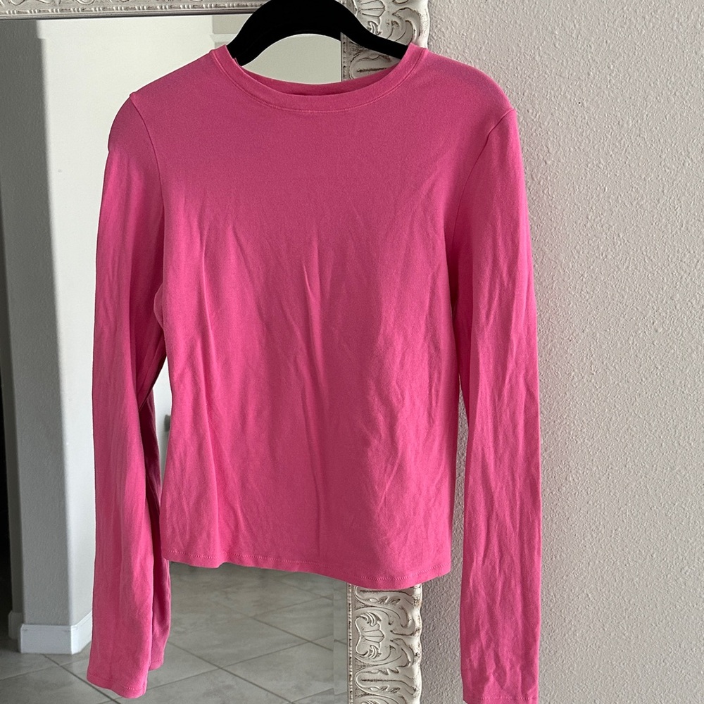 SKIMS Pink Long Sleeve Tee